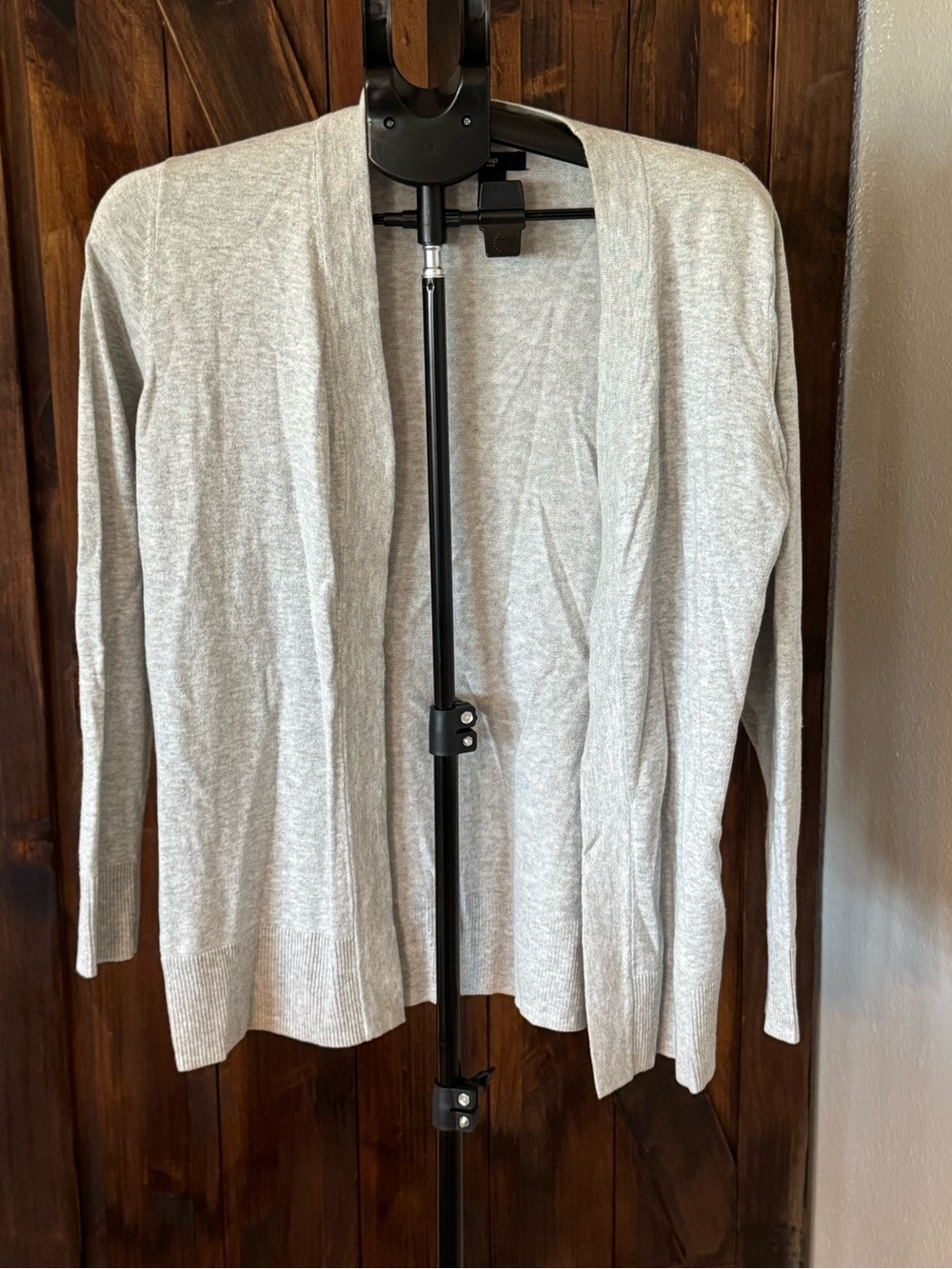 GAP Heather Gray Open-Front Knit Cardigan